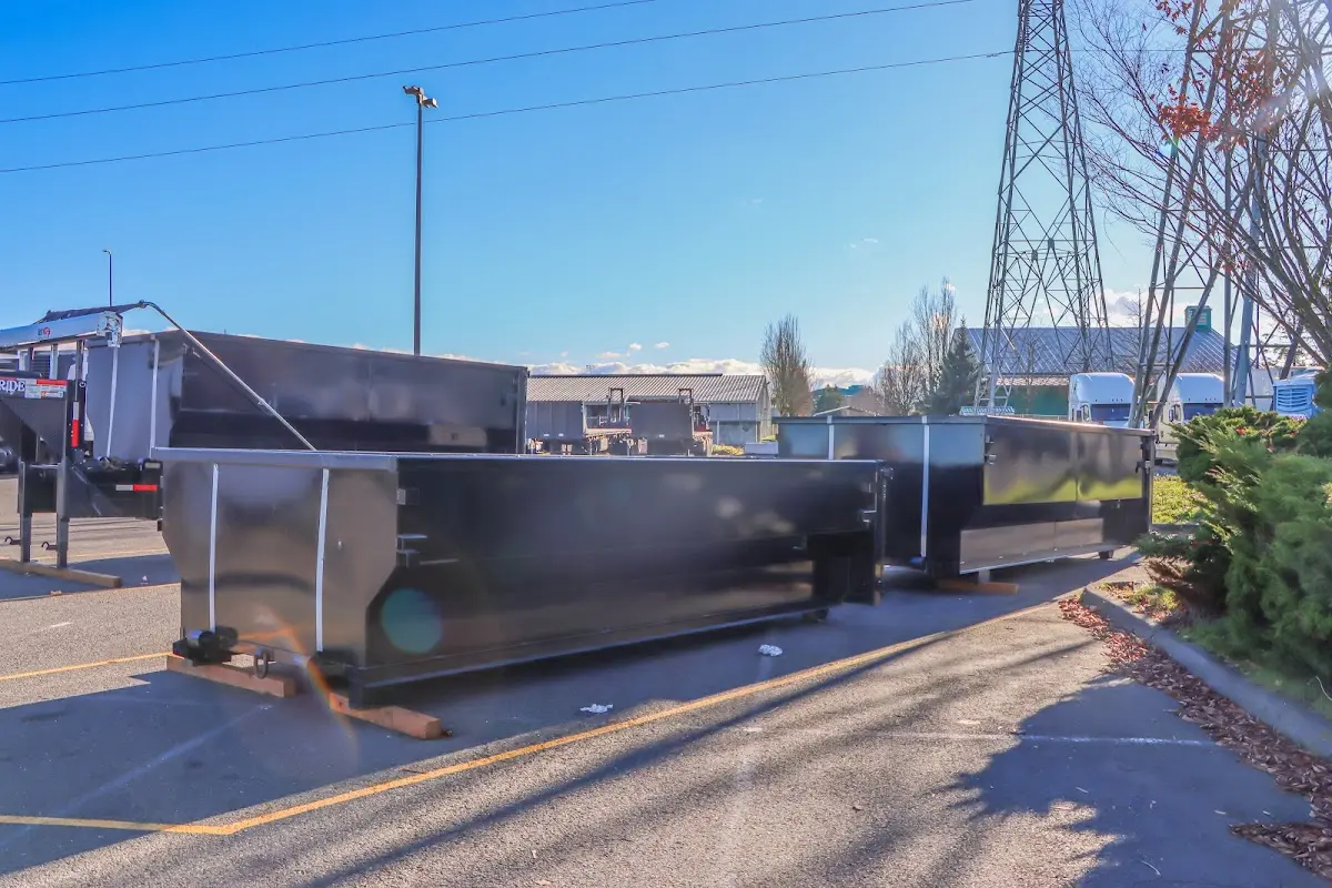 Roll-off dumpster ready for waste disposal at job site for 40 Yard Dumpster Rental in Gilroy